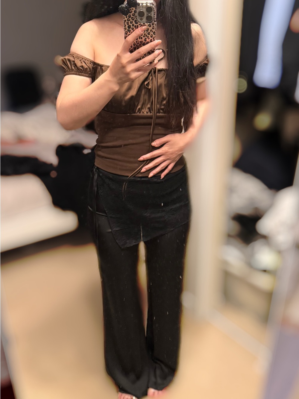 Zara Black Satin pants